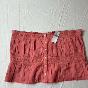 American Eagle Outfitters Coral Button-Up Skirt